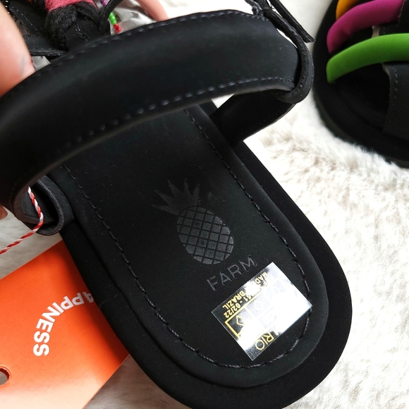 Farm Rio x Anthropologie Beaded Fringe Rainbow Tube Strappy Sandal - Picture 5 of 12